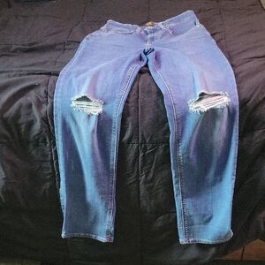 Women's Distressed Blue Jeans